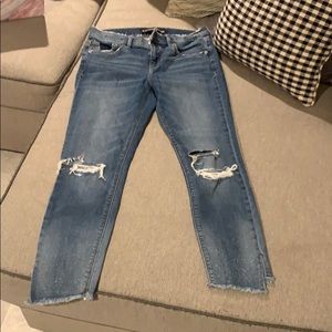 express mid rise ankle legging with rips